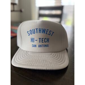 Vintage 80s trucker hat San Antonio Texas Hi-Tech foam SnapBack